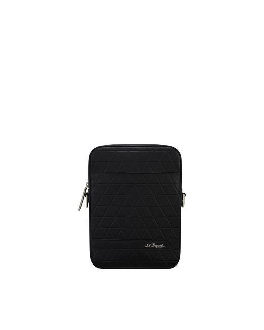 S T Dupont Black Firehead Firehead Shoulder Bag for men