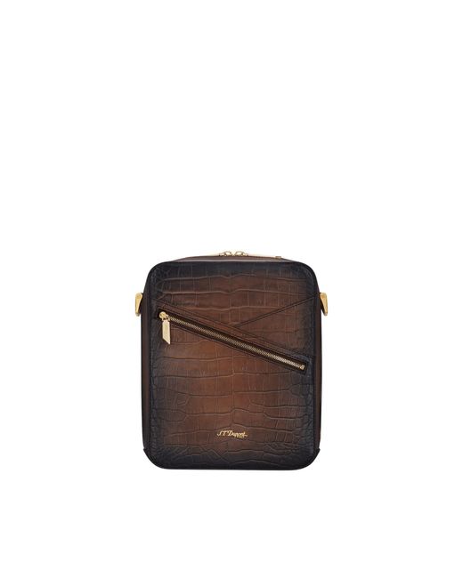 S T Dupont Brown Atelier Crossbody for men