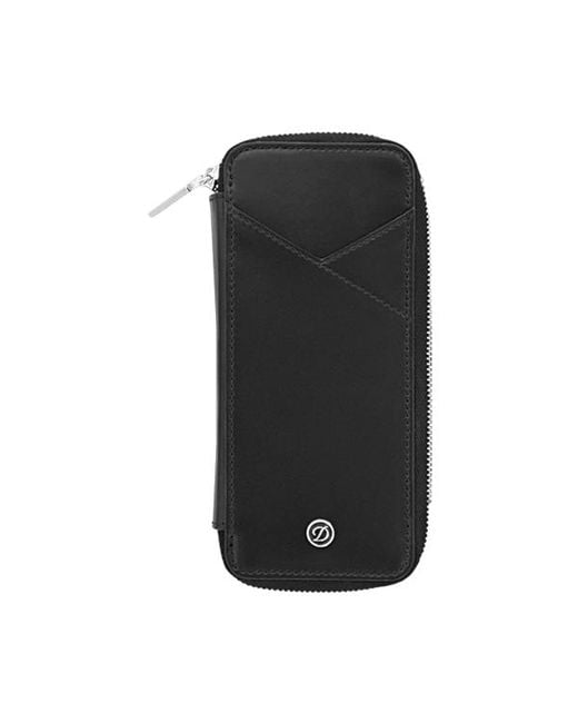 S T Dupont Black Pen Case 3 Pen Case for men