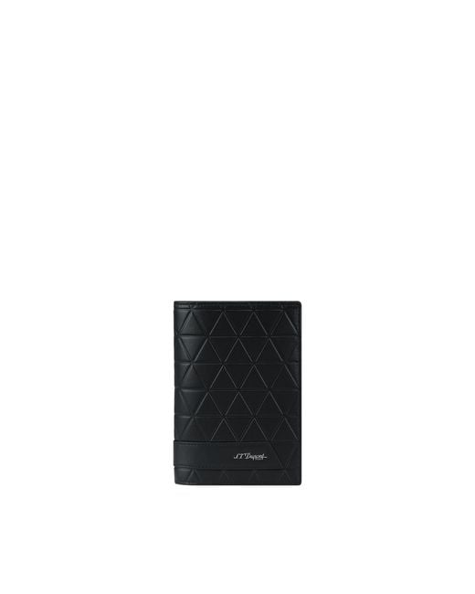 S T Dupont Black Firehead Passport Holder for men