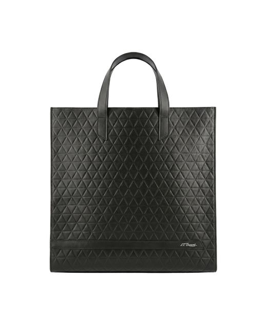 S T Dupont Black Firehead Tote Bag for men