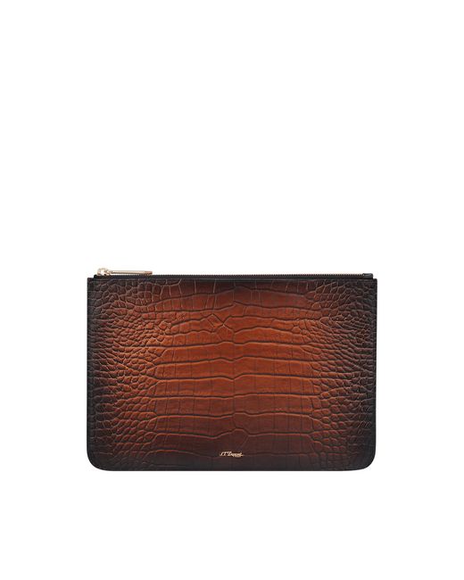 S T Dupont Brown Atelier Pouch for men