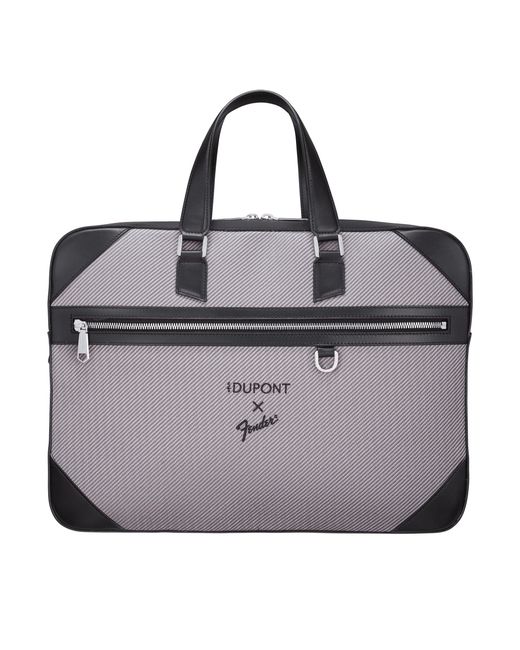 S T Dupont Black Document Holder Leather And Canvas for men