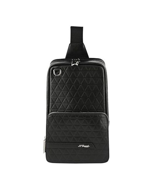 S T Dupont Black Firehead Shoulder Bag for men
