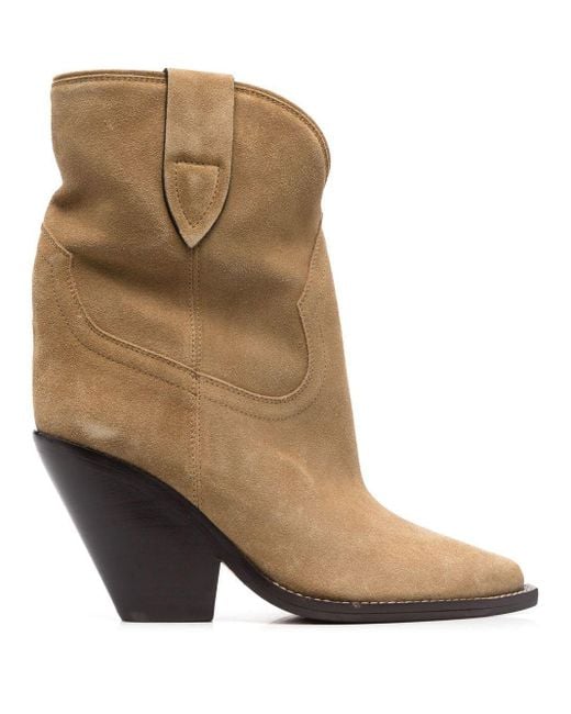 Isabel Marant Leather Leyane Cowboystyle Boots in Natural Lyst UK