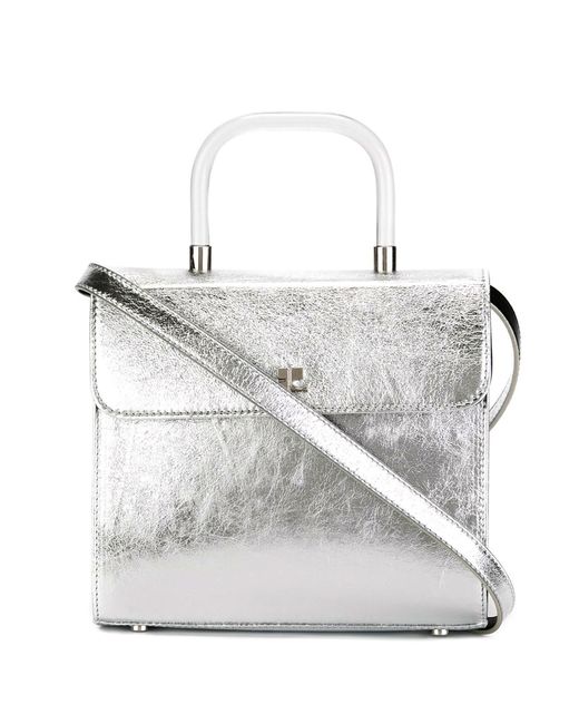 Courreges Metallic Crossbody Bag in Silver (SILVER/plain) | Lyst