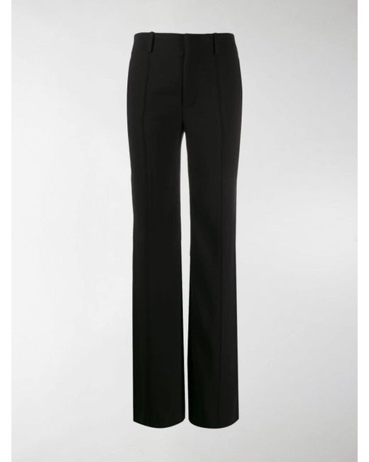 black flared trousers
