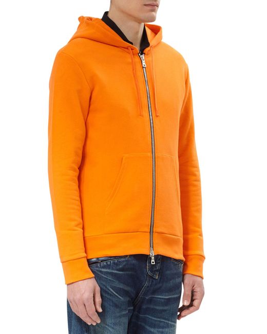 Download Balmain Zip Side Hoodie in Orange for Men | Lyst