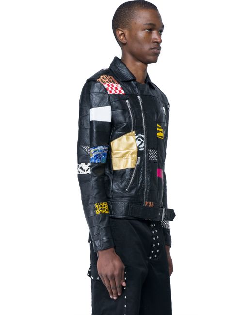 saint laurent patchwork leather jacket