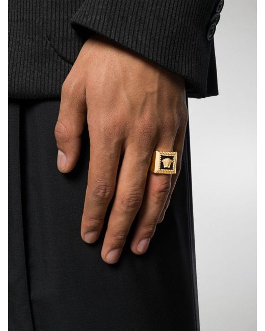 versace medusa ring men's