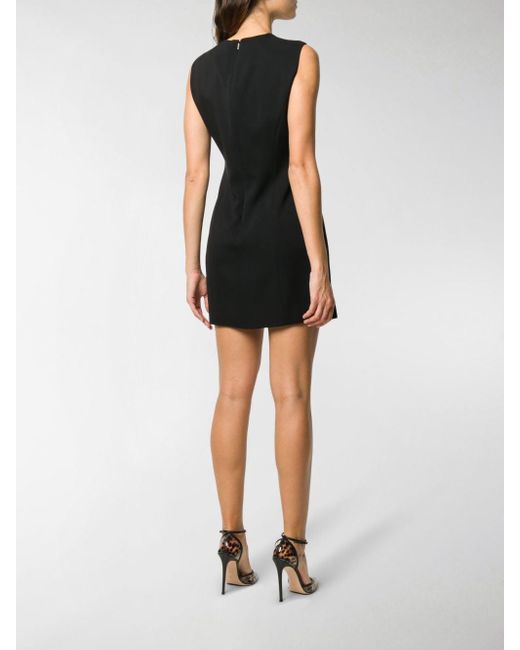 Versace Safety Pin Detail Mini Dress in Black - Lyst
