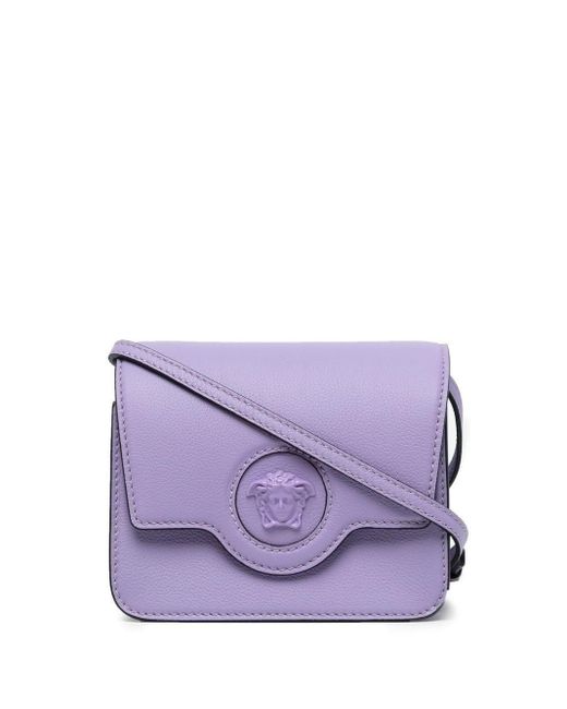 Versace La Medusa Leather Shoulder Bag in Purple Lyst