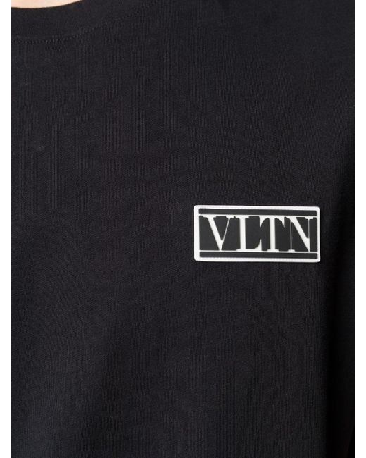 Valentino Cotton Vltn Logo-patch T-shirt in Black for Men - Lyst