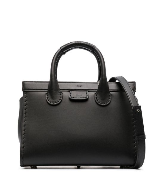 Chloé Edith Leather Tote Bag in Black | Lyst