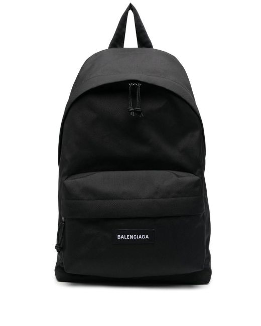 Balenciaga Explorer Logo-patch Backpack in Black for Men | Lyst