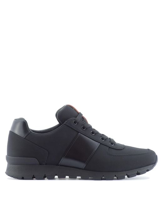 Prada Leather LowTop Sneakers in Black for Men Lyst