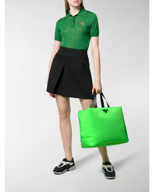 Prada Neon Green Padded Tote Bag | Lyst