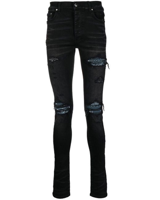Amiri Mx1 Ripped-bandana Skinny Jeans in Black for Men | Lyst UK