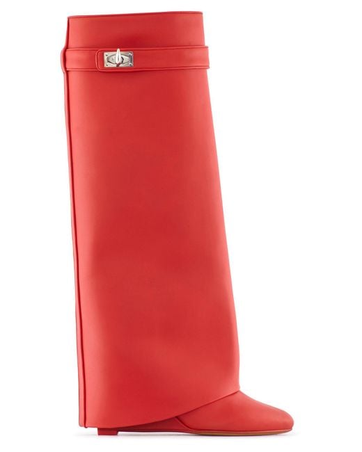 Givenchy Red Shark Lock High Boot