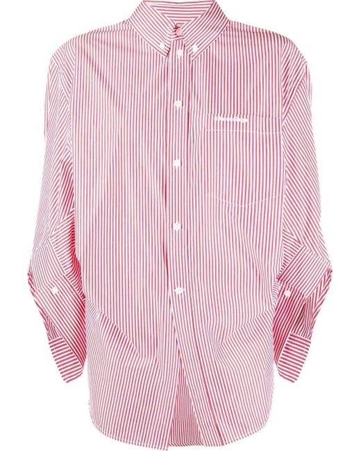 balenciaga red and white striped shirt