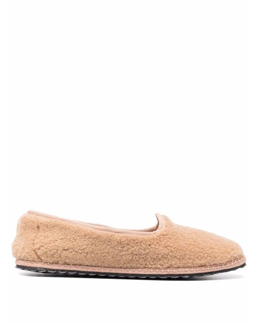 Vibi Venezia Leather Brushed Slip-on Slippers in Pink | Lyst