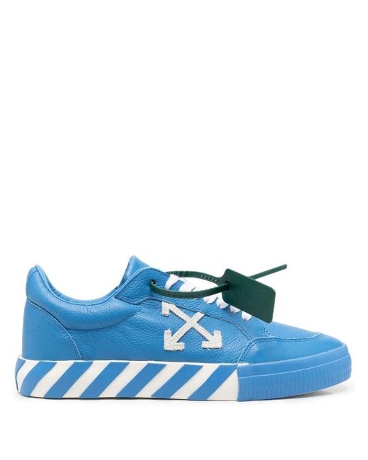 Off-White c/o Virgil Abloh Low Vulcanized Leather Trainers in Blue for ...