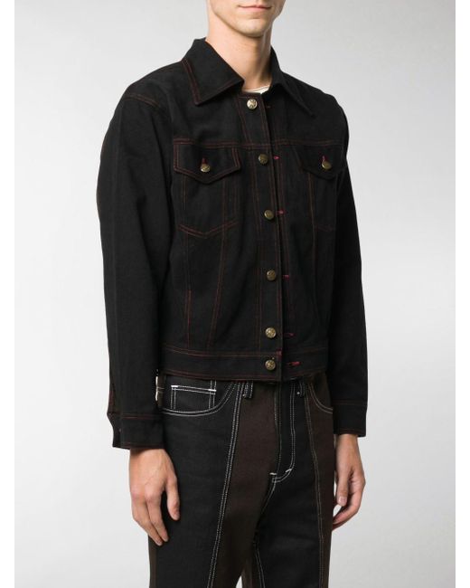 Youths in Balaclava Contrast-stitching Denim Jacket in Black for Men - Lyst
