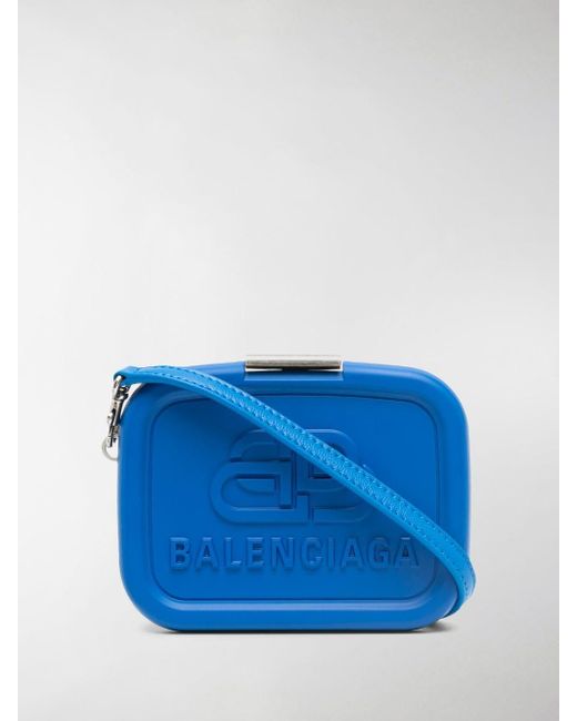 Balenciaga Lunch Box Mini Leather Case Bag in Blue