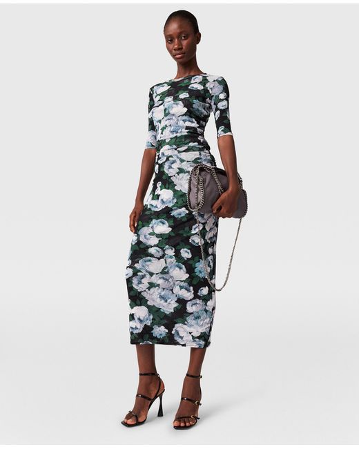 Stella McCartney Blue Floral Mesh Midi Skirt