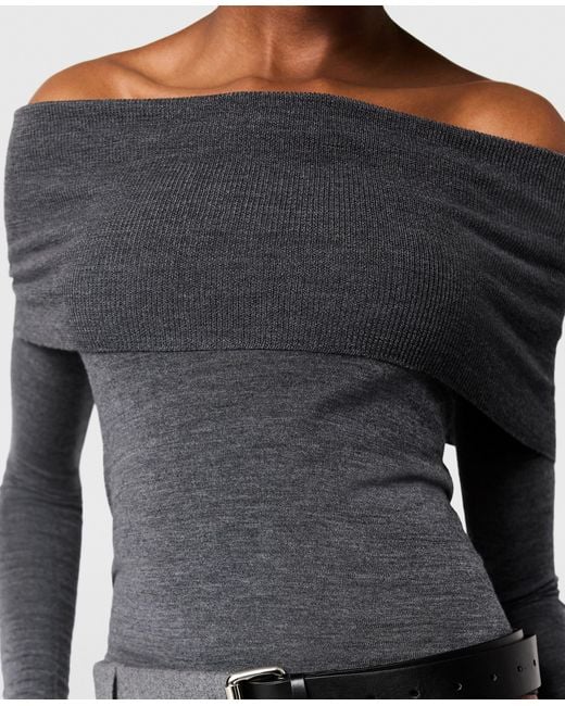 Stella McCartney Black Off-shoulder Long-sleeve Jumper