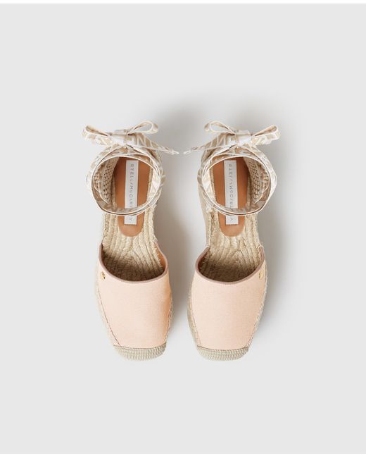 Stella McCartney Natural Gaia 85 Wedge Espadrilles