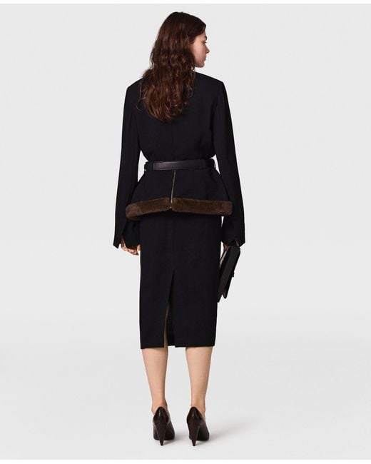 Stella McCartney Black Layered Sable Midi Dress