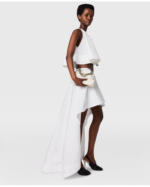 Stella McCartney White Cotton Poplin Asymmetric Frill Skirt