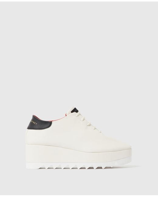 Stella McCartney White Sneak-elyse Lace-up Platforms