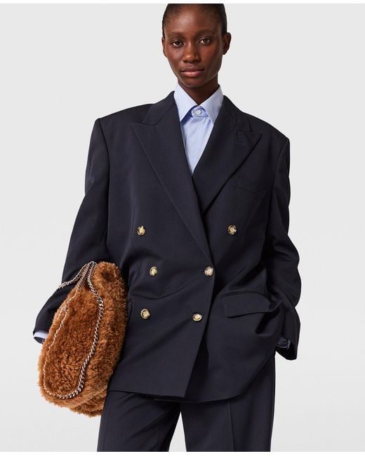 Stella McCartney Blue Oversized Double-Breasted Blazer