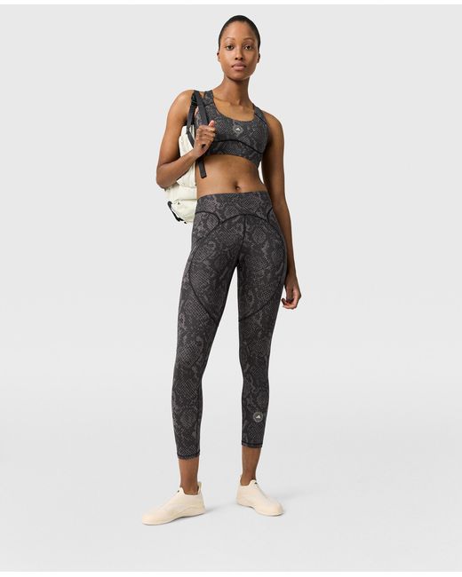 Stella McCartney Gray Truepurpose Power Impact Snake Print Training Bra