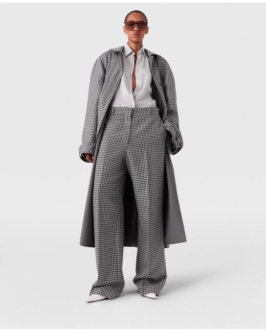 Stella McCartney Gray Low-rise Check Straight-leg Trousers