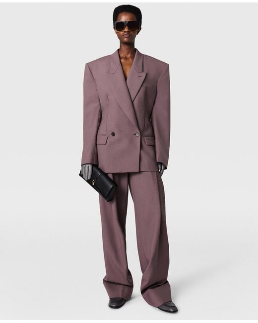 Stella McCartney Purple Canvas Lightweight Straight Trousers