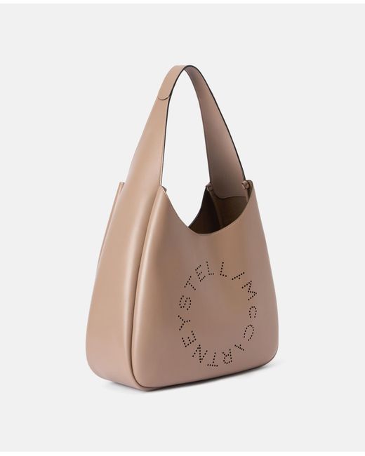 Stella McCartney Natural Logo Slouchy Hobo Tote Bag, , Moss
