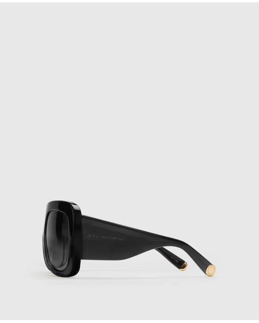 Stella McCartney Black Chunky Straight-edge Sunglasses