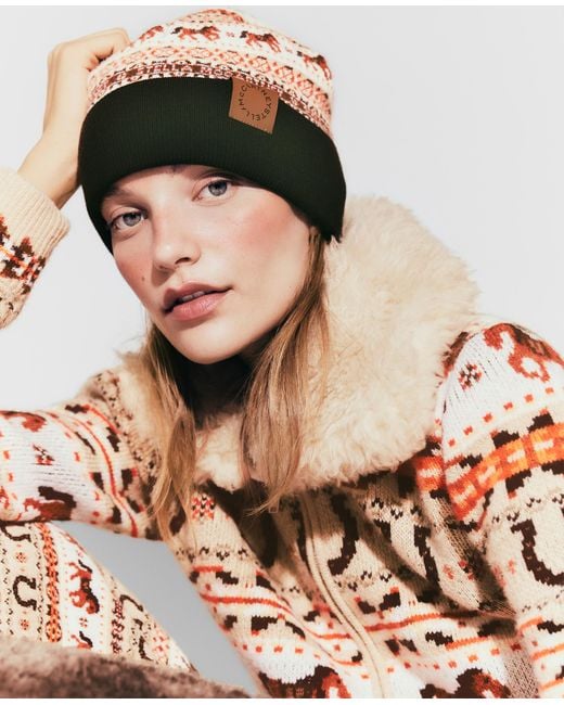 Stella McCartney Pink Fair Isle Wool Beanie