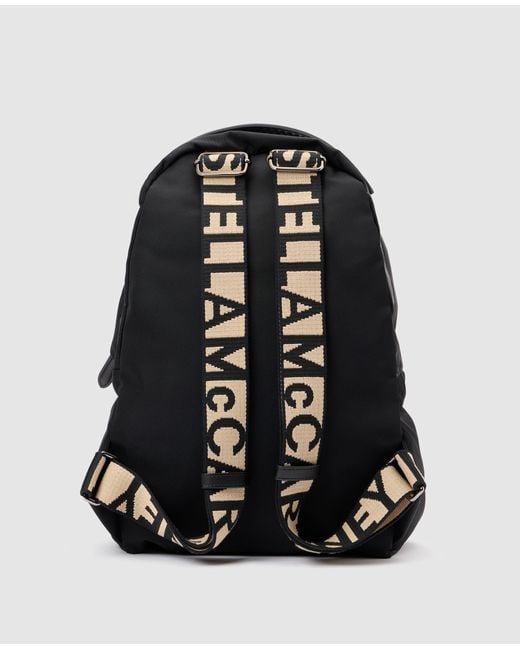 Stella McCartney Black Logo Strap Backpack