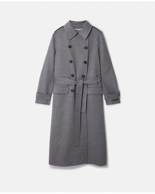 Stella McCartney Gray Wool Trench Coat
