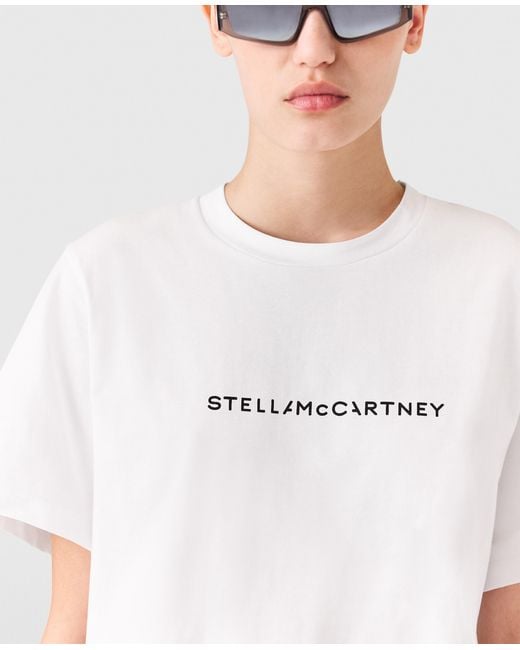 Stella McCartney White Stella Iconics Logo Relaxed Fit T-shirt