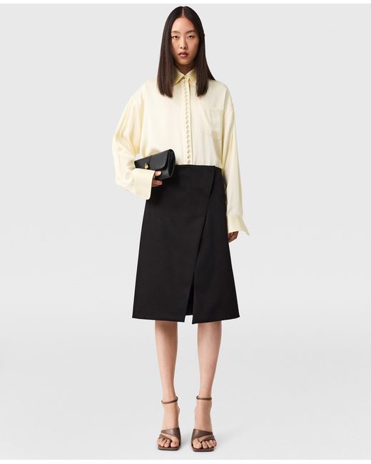 Stella McCartney Black Tailored Satin Midi Skirt