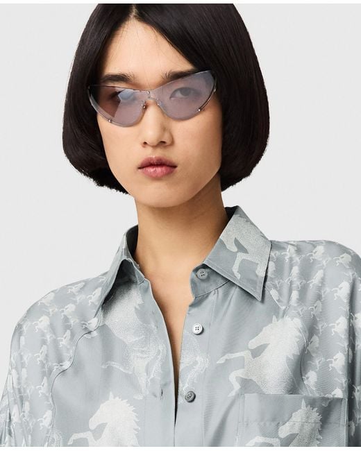 Stella McCartney White Translucent Cat-eye Sunglasses