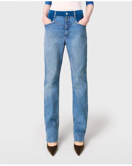 Stella McCartney Blue Corduroy Panel Slim-leg Jeans
