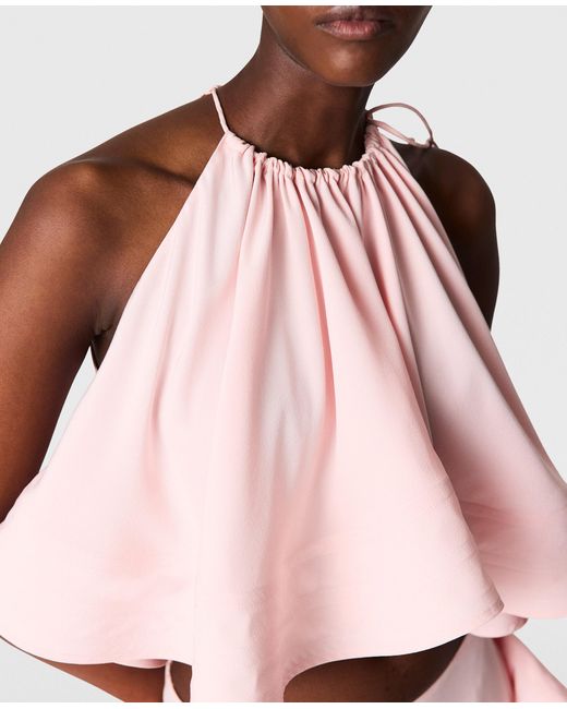 Stella McCartney Pink Halterneck Sleeveless Frill Top