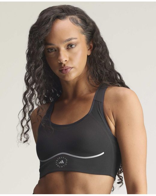 Stella McCartney Black Adidas By Running High-support Sports Bra