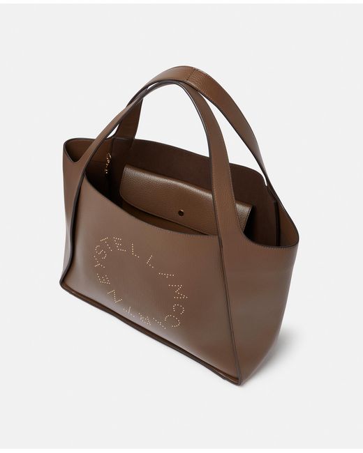 Stella McCartney Brown Logo Large Tote Bag, , Chocolate